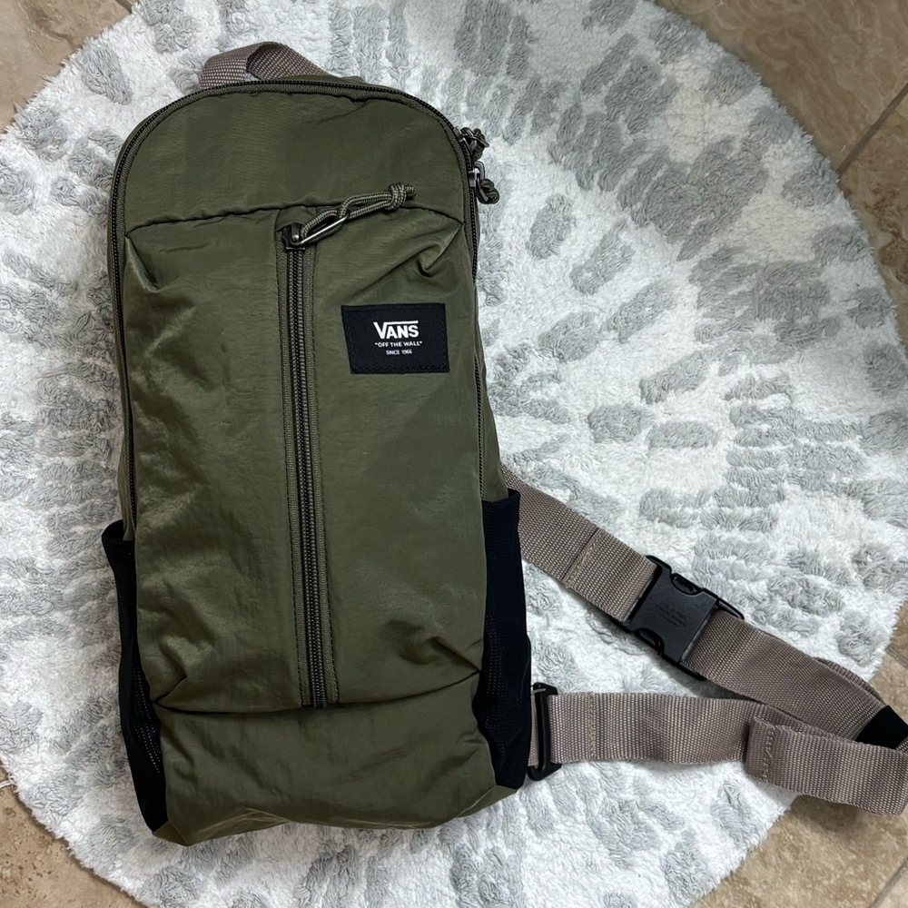 Vans Olive Green Crossbody Sling backpack Bag